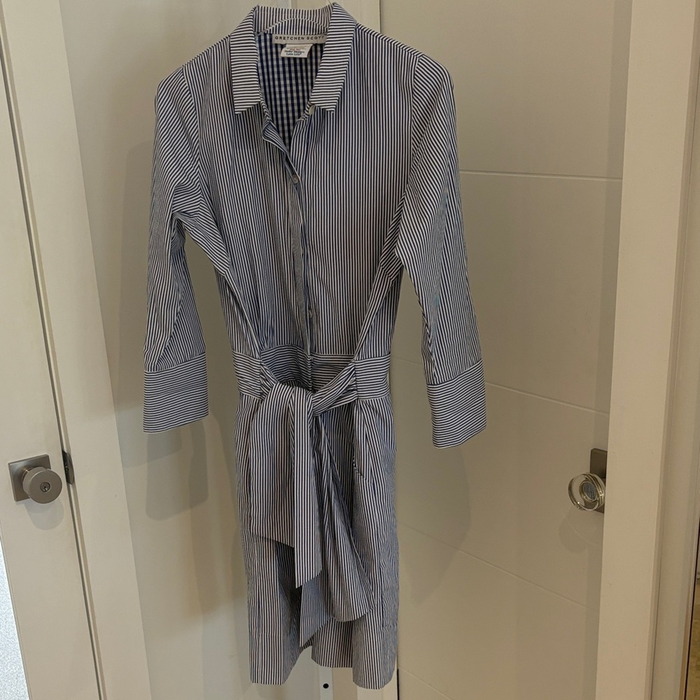 Gretchen Scott Designs Blue Striped Dress